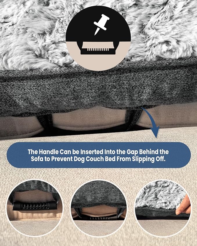 Calming Dog Beds, Extra Large Fluffy Plush Dog Mat for Furniture Protector with Removable Washable Cover for Large Medium Small Dogs and Cats,53 x 39 inch