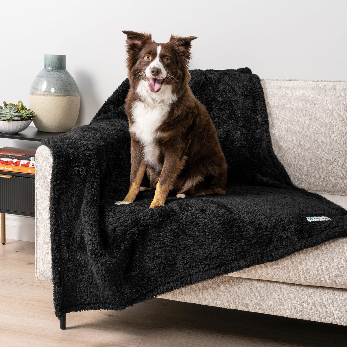 PetAmi Fluffy Sherpa Waterproof Dog Blanket for Medium Pet Cat 29x40, Blue