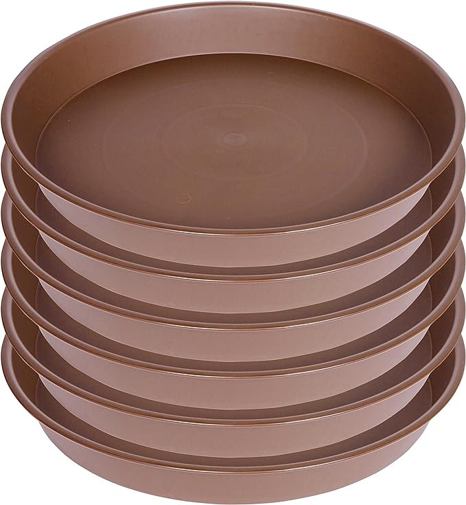 Bleuhome 6 Pack of 6 inch Plant Saucer Drainage Tray, 4 5 7 8 10 12 13 15 17 19 inch Plastic Plant Water Tray, Flower Saucers for Indoors, Plant Dishes for Pots Base (6 inch — 10"