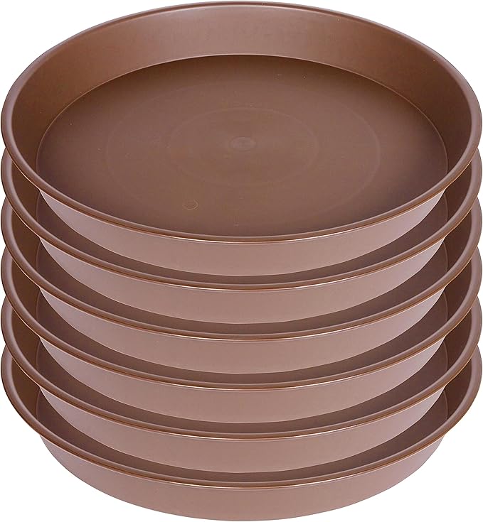 Bleuhome 6 Pack of 6 inch Plant Saucer Drainage Tray, 4 5 7 8 10 12 13 15 17 19 inch Plastic Plant Water Tray, Flower Saucers for Indoors, Plant Dishes for Pots Base (6 inch — 12" (6 pack)