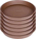 Bleuhome 6 Pack of 7 inch Plant Saucer, Heavy Duty Plastic Plant Water Tray 7 inch Round, Flower Plant Saucers for Indoors No Holes, Plant Dishes Saucer for Planter 7"/8" (7", Chocolate)