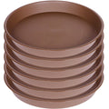 Bleuhome 6 Pack of 8 inch Plant Saucer, Heavy Duty Plastic Plant Water Tray 8 inch Round, Pebble Tray, Flower Plant Saucers for Indoors No Holes, Plant Dishes Saucer for Planter 7"/8" (8", Chocolate)