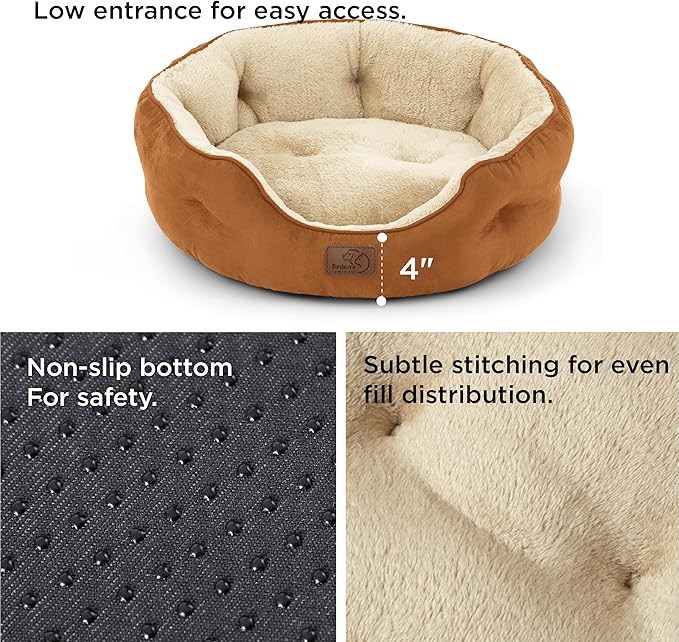 Bedsure Small Dog Bed Washable,Round Cat Beds for Indoor Cats,20in
