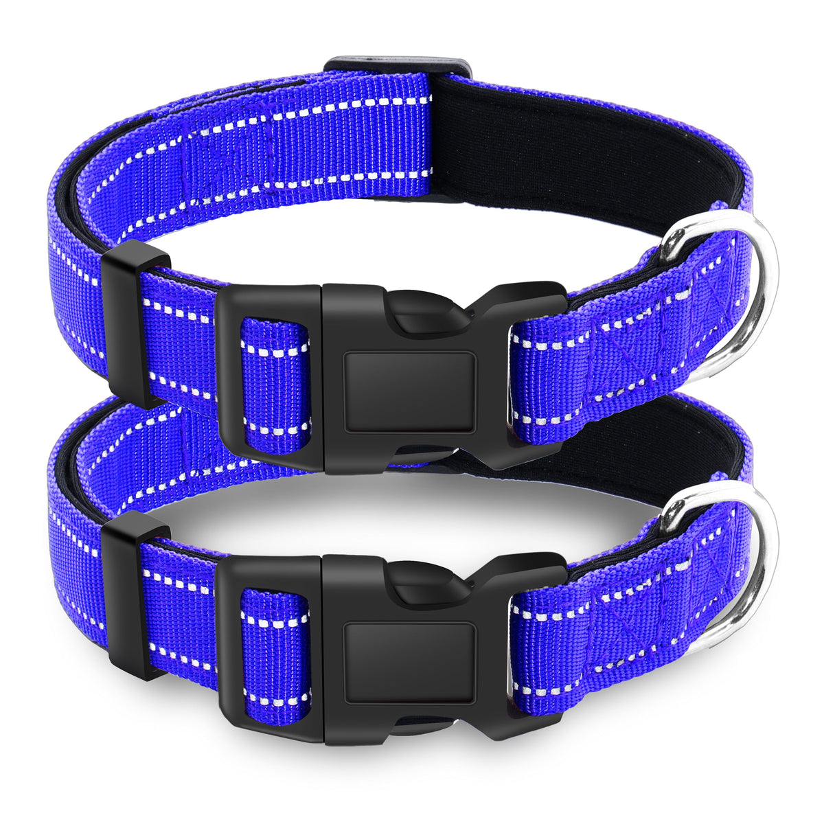 LIEVUIKEN 2 Pack Reflective Dog Collar with Safety Locking Buckle