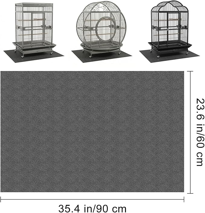 Wiojtry Under Pet Cage Mat for Bird Cages, Dog Kennels, Reptile Aquariums, Dog Kennels, Water-Resistant Pad for Hard Floors and Surfaces (X-Large)
