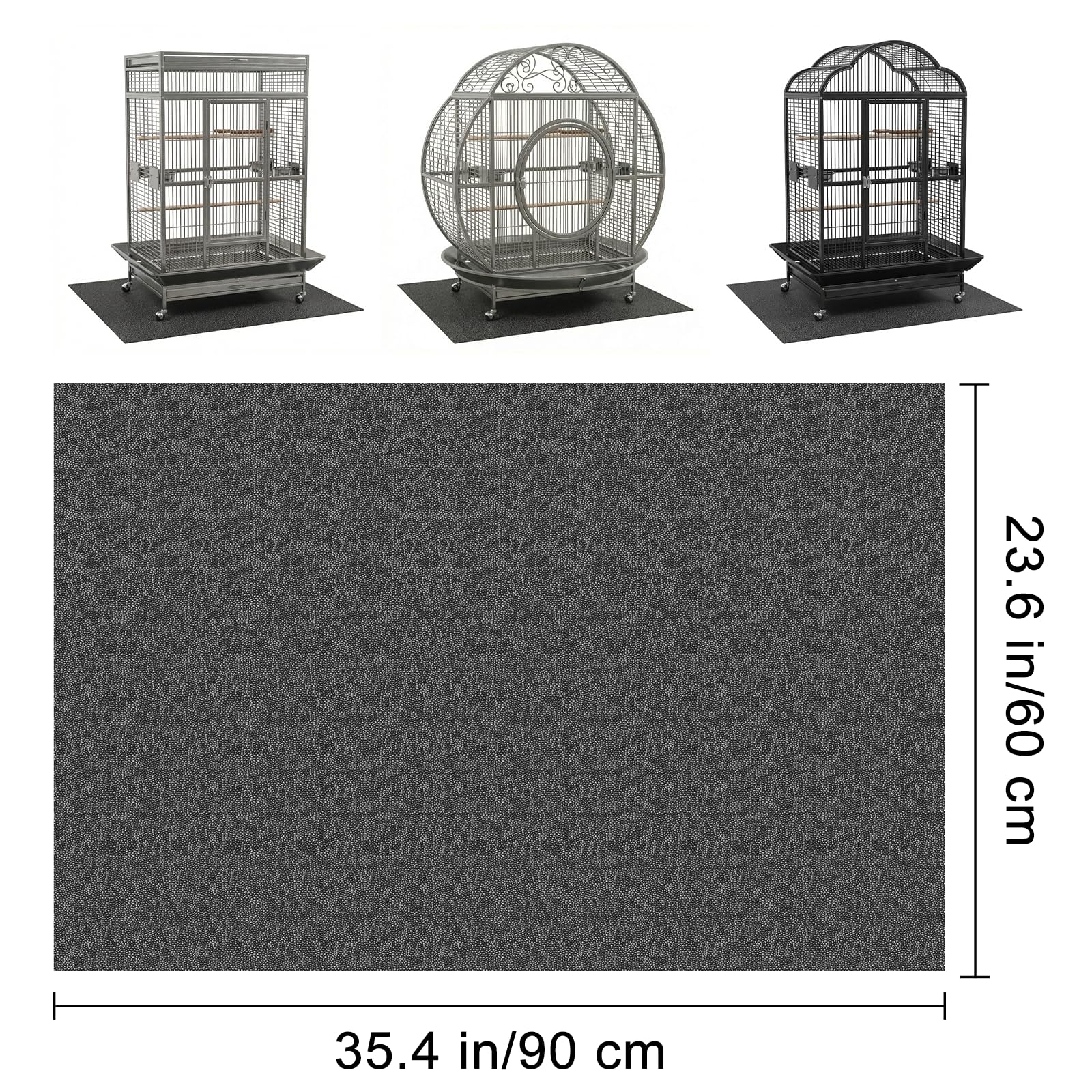 Wiojtry Under Pet Cage Mat for Bird Cages, Dog Kennels, Reptile Aquariums, Dog Kennels, Water-Resistant Pad for Hard Floors and Surfaces (X-Large)