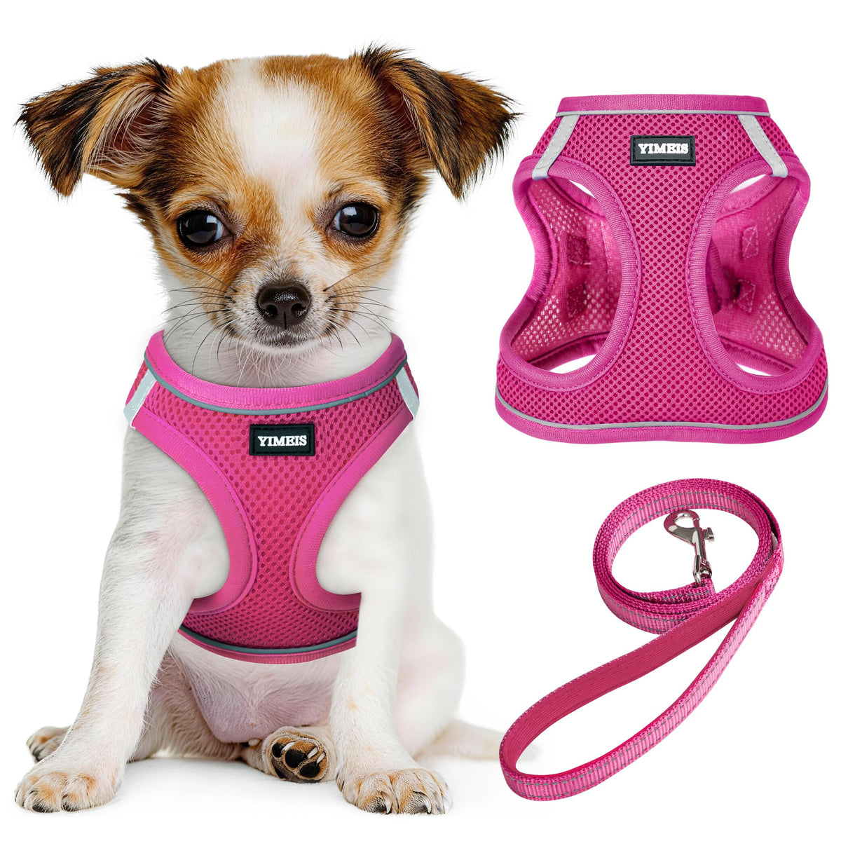 No Pull Dog Puppy Harness and Leash Set Reflective Mesh Vest Small