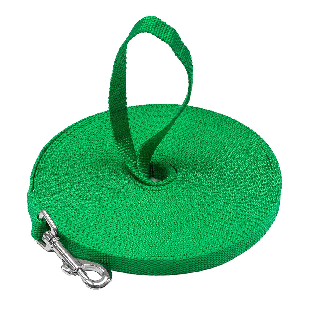 Long Dog Puppy Obedience Recall Training Agility Lead, Leash - GREEN, 15' Foot - by, Downtown Pet Supply