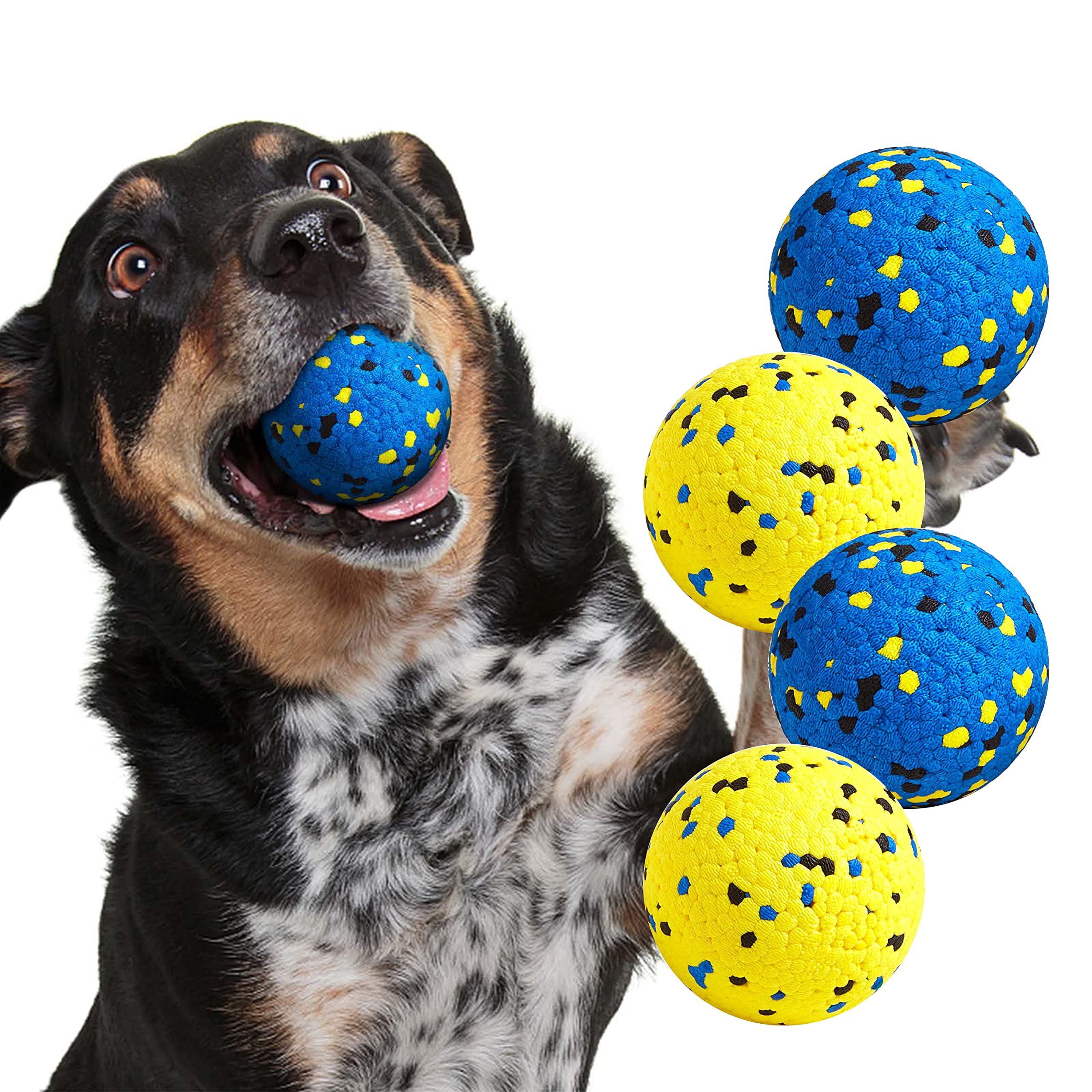 Kimee Dog Balls Tennis Balls Dog Chew Toys for Aggressive Chewers ETPU 4Pcs