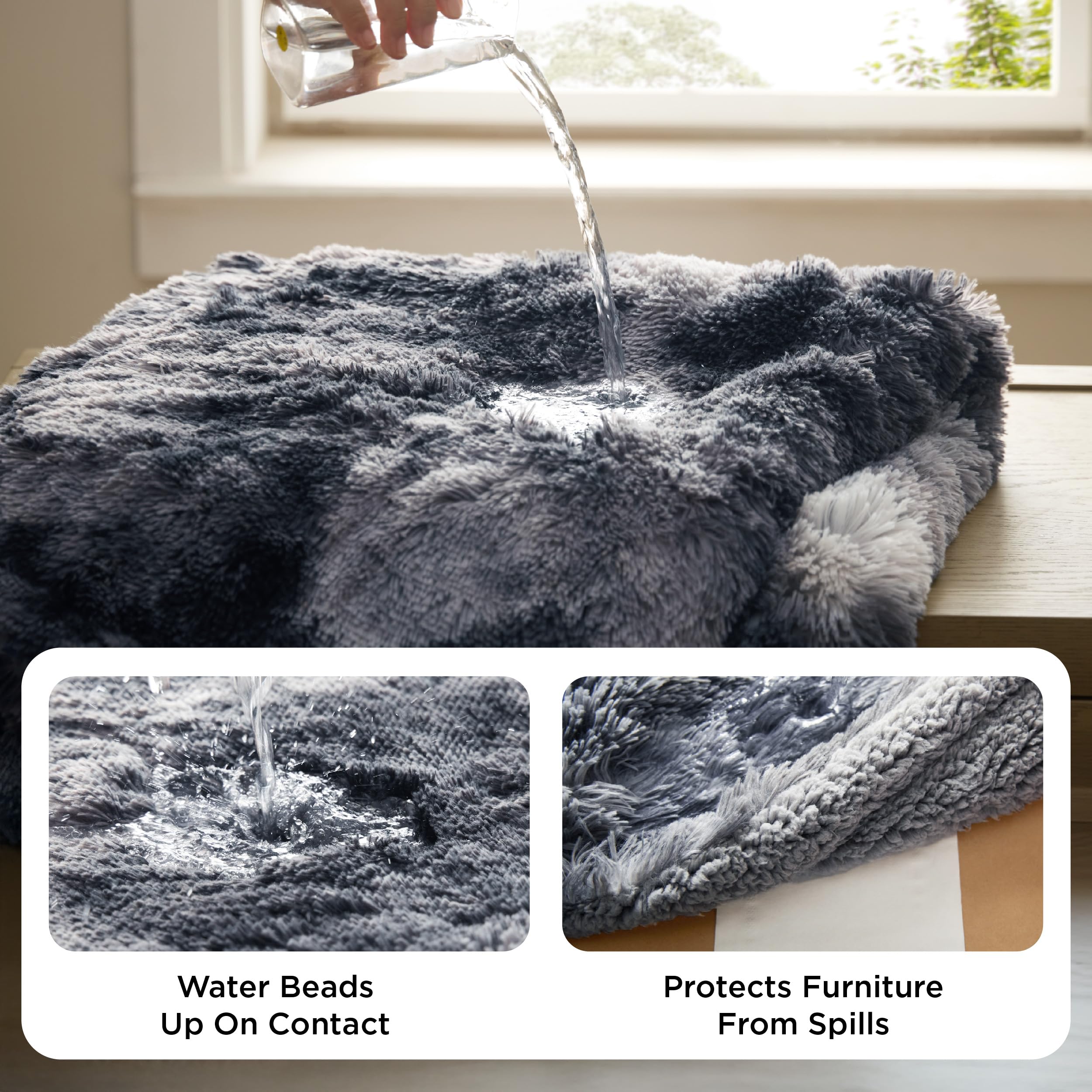 Bedsure Waterproof Dog Blankets for Large Dogs, Fluffy Faux Fur, 60×80"