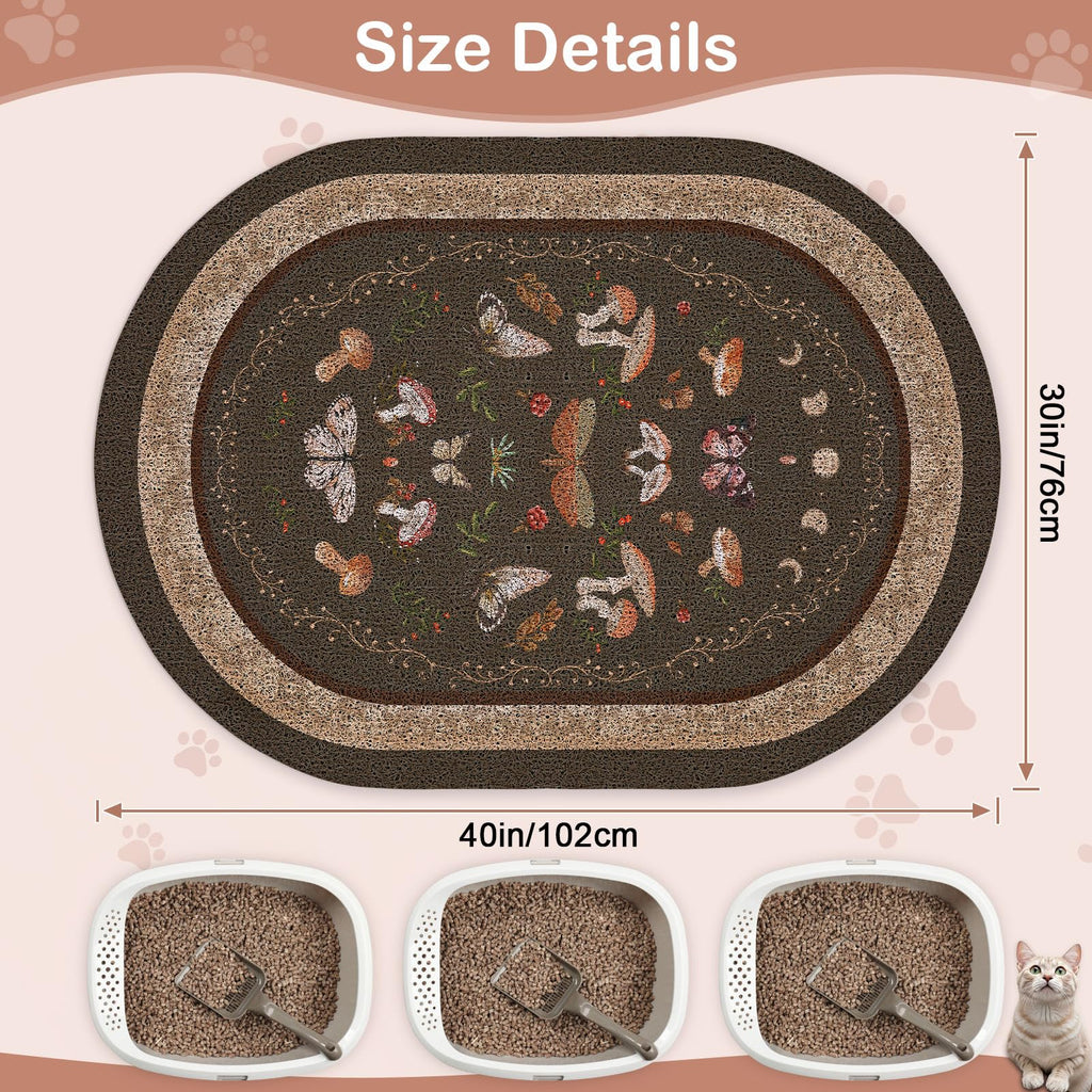 Bienbee Cat Litter Mat, 33" x 22" Dense Trapping Mesh for Litter Boxes