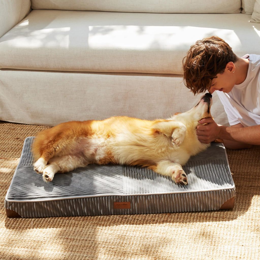 FUKUMARU Large Dog Bed, Thickened Waterproof Dog Mat with Washable Cover
