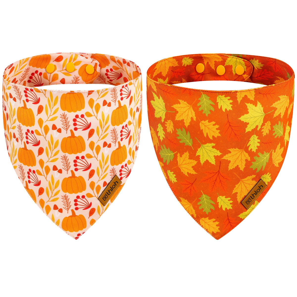 THLOH St. Patrick's Day Dog Bandanas with Snap Button, 2 Pack Reversible Shamrock Dog Scarf for Boy & Girl, Premium Durable Fabric, Gift for Dogs, Holiday Bandana for Medium and Large Dogs (Large)