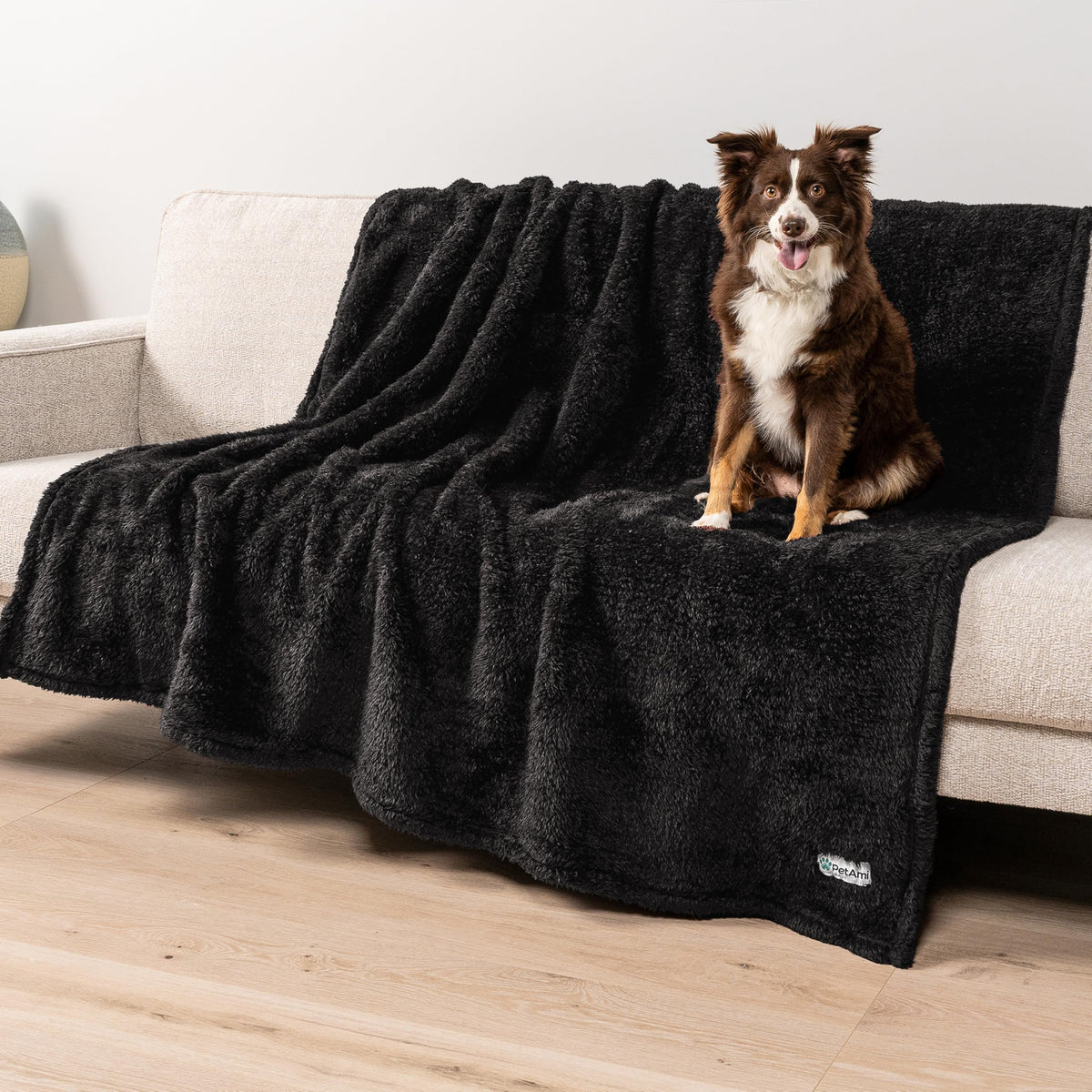 PetAmi Fluffy Sherpa Waterproof Dog Blanket for Medium Pet Cat 29x40, Blue