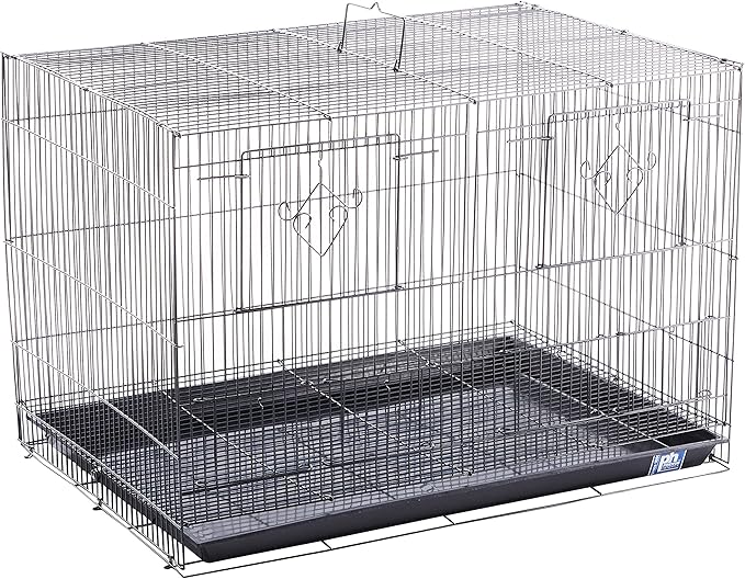 Prevue Pet Products Divided Flight Cage Durable Metal Wire Frame - L, Black