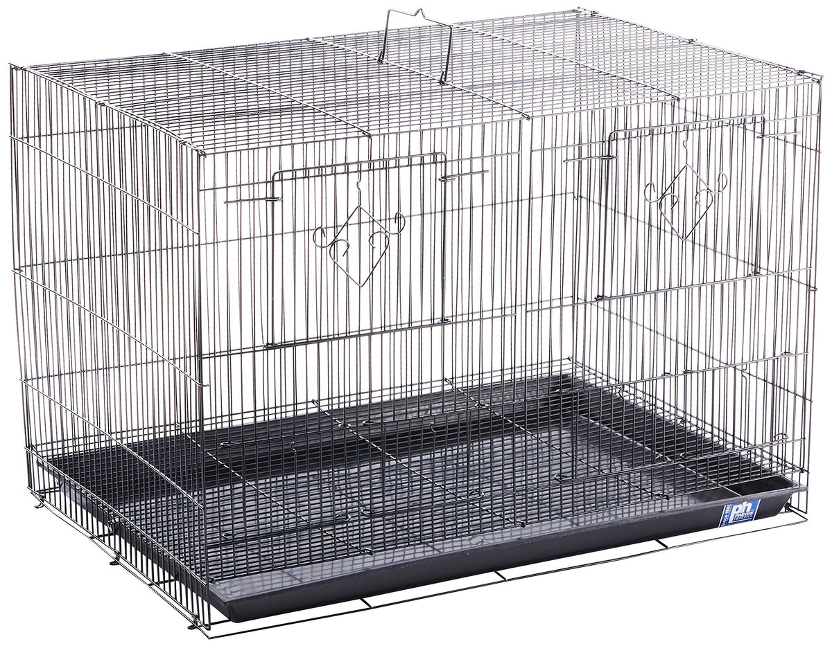 Prevue Pet Products Divided Flight Cage Durable Metal Wire Frame - L, Black