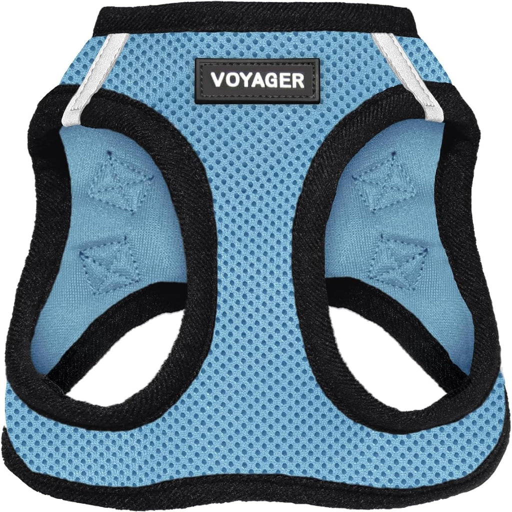 Voyager Step-in Air Dog Vest Harness - Baby Blue/Black Trim, Small
