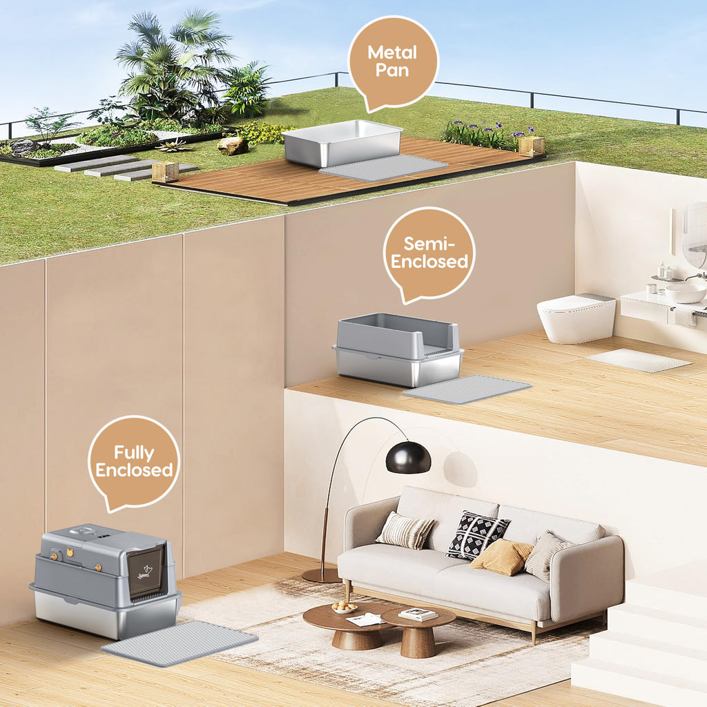 PalNests L7 Ultra-Stainless Steel Litter Box, Smart Odor Control System