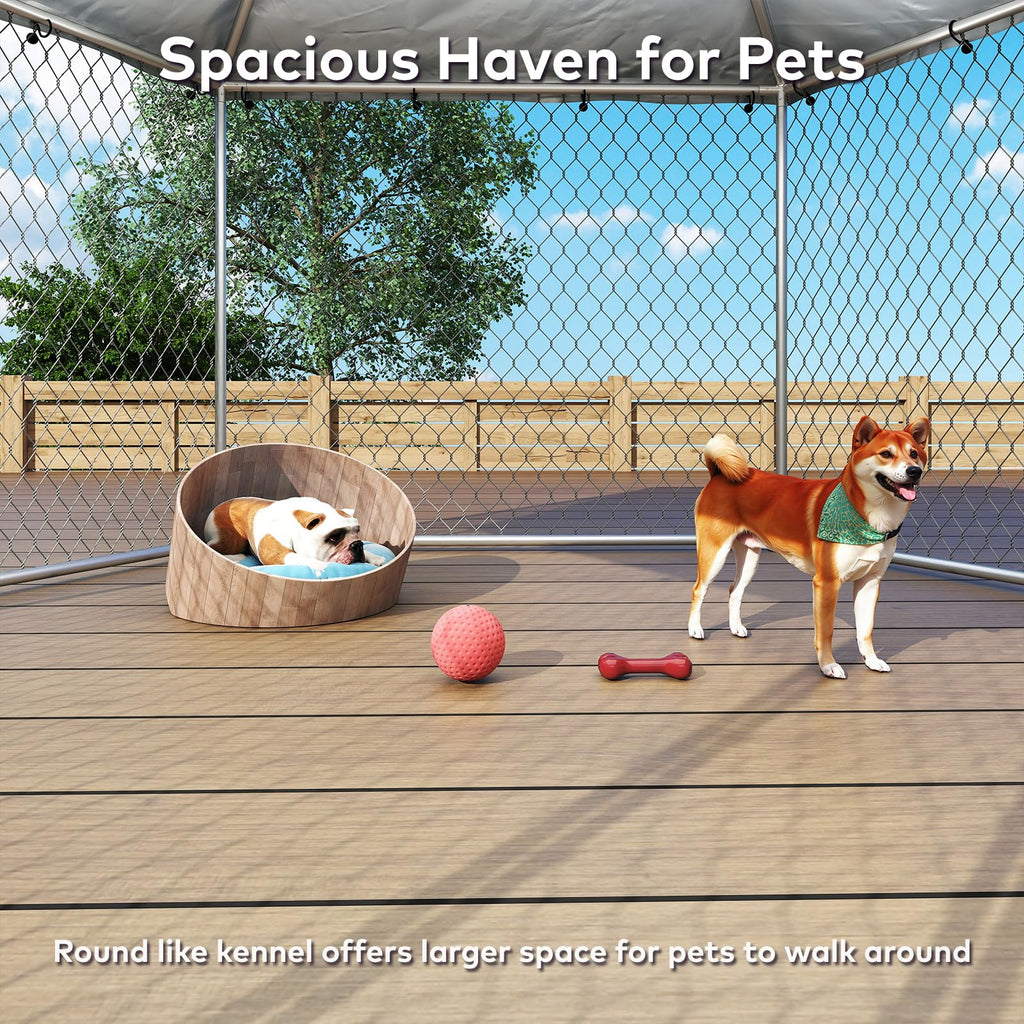 IronovaPets 6.8'x6.8' Large Dog Kennel,Dog Enclosure Outdoor with Roof