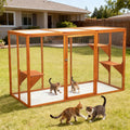Nyeekoy Catio Outdoor Cat Enclosure, 71" Large Catios for Cats Patio, Outside Cat Enclosures, Cattio with Waterproof Roof, Clearance Cat Cage for Multiple Cats, Orange