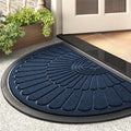 tchdio Door Mat Outdoor Indoor Entrance Doormat-Semicircular Durable Rubber Non Slip Front Door Mat for Outside Inside Entry Entryway Dirt Trapper WelcomeMat for Muddy Paws and Shoes-Blue 17”x30”