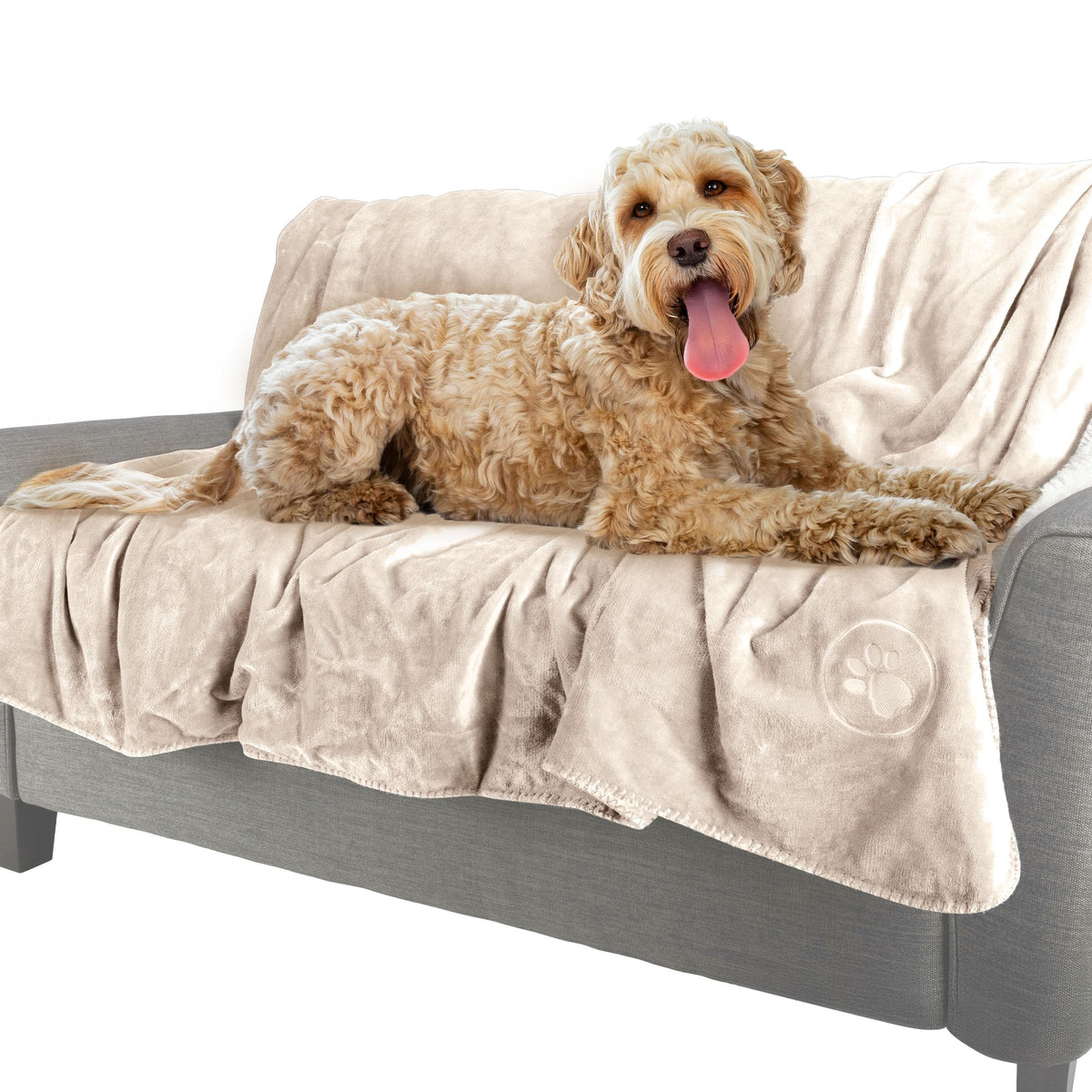 Waterproof Pet Blanket - 50x60-Inch Reversible Sherpa Fleece Throw Protects Couches, Cars, and Beds from Spills, Stains, and Fur by PETMAKER (Pink)