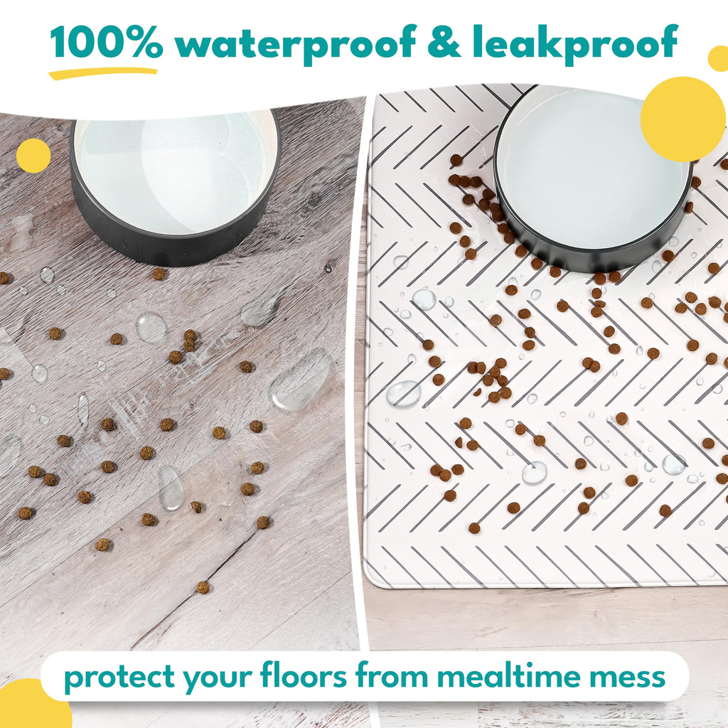 NALALAS Dog Mat for Food and Water, Cat Feeding Mat | Waterproof Dog Bowl Mat | Non-Slip Pet Food Mat for Floors | Pet Mats for Food and Water | Easy to Clean