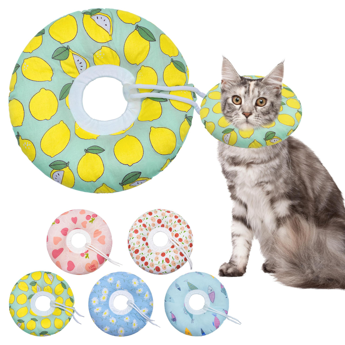 Seyezo Cat Cone Collar Soft, Adjustable Cat Recovery Cone, Orange, Small