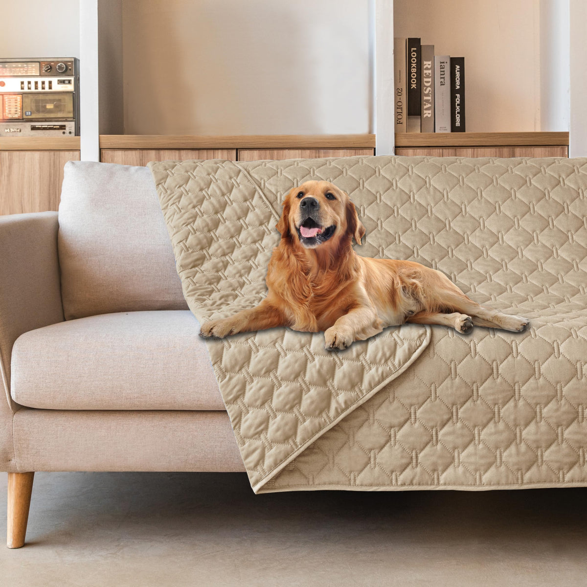 gogobunny Waterproof Pet Blanket for Bed, Washable Couch Cover for Dog Cat
