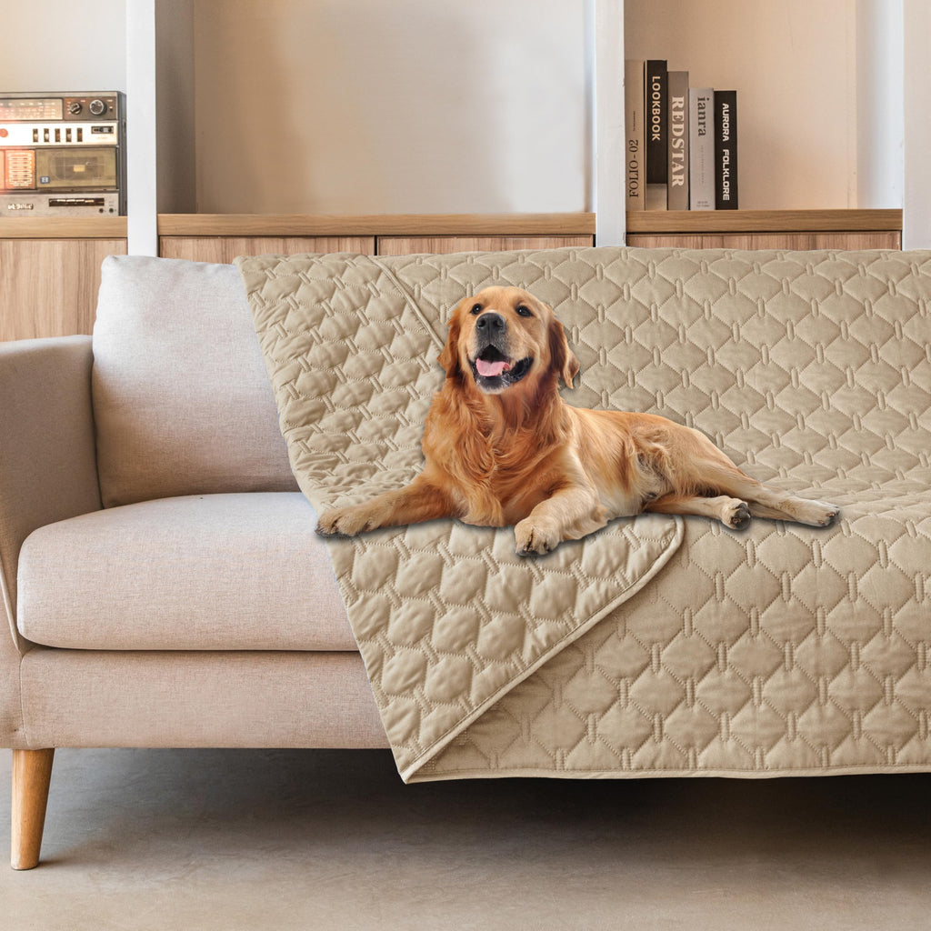gogobunny 3X Stronger Waterproof Pet Blanket, Scratch Proof Furniture Protector for Dogs Cats, Reversible Cover 82x120 Inch — 82x82 Inch (Pack of 1)