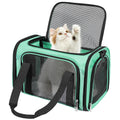 Discala Cat Dog Carrier Up to 15 Lbs TSA Airline Approved Pet Carrier for Small Medium Cats Puppies Dog Carriers for Small Dogs Collapsible Soft Sided Cat Travel Carrier - Green 15.7"x10.2"x10.2"