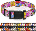 Dog Collar, Pink Floral Boys Girls Puppy Collar for Small Medium Large Dogs, Adjustable Soft Floral Pet Collar with Safety Buckle for Male Females(Pink Floral, XS)