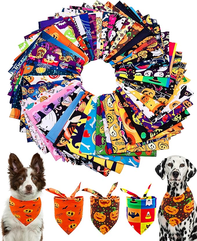 PET SHOW 50 Pack Hawaiian Dog Bandanas Bulk XS for Small Dogs