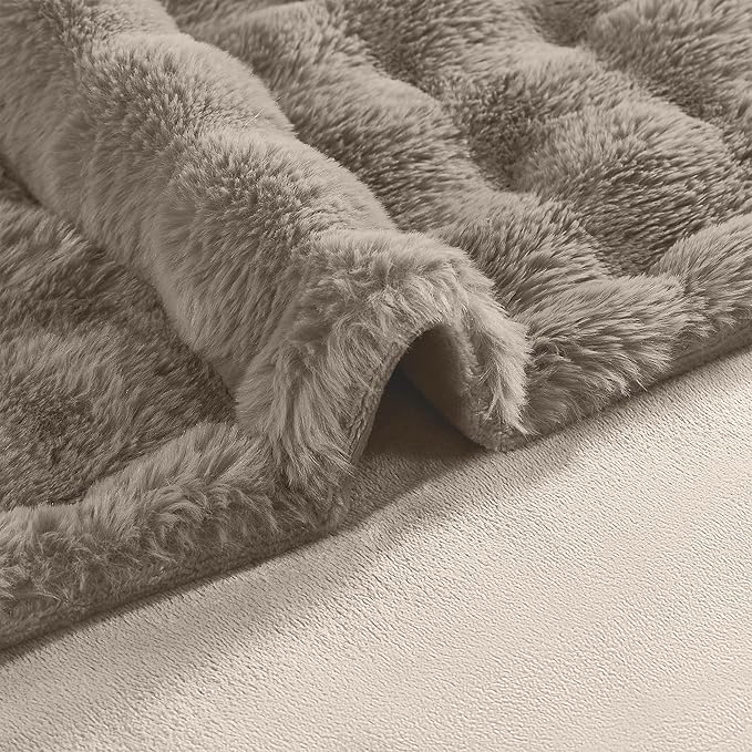 Modern Threads Water-Resistant Faux Rabbit Fur Pet Blanket for Dogs & Cats – Ultra-Soft Couch, Bed & Crate Protector, 30x40 Brown