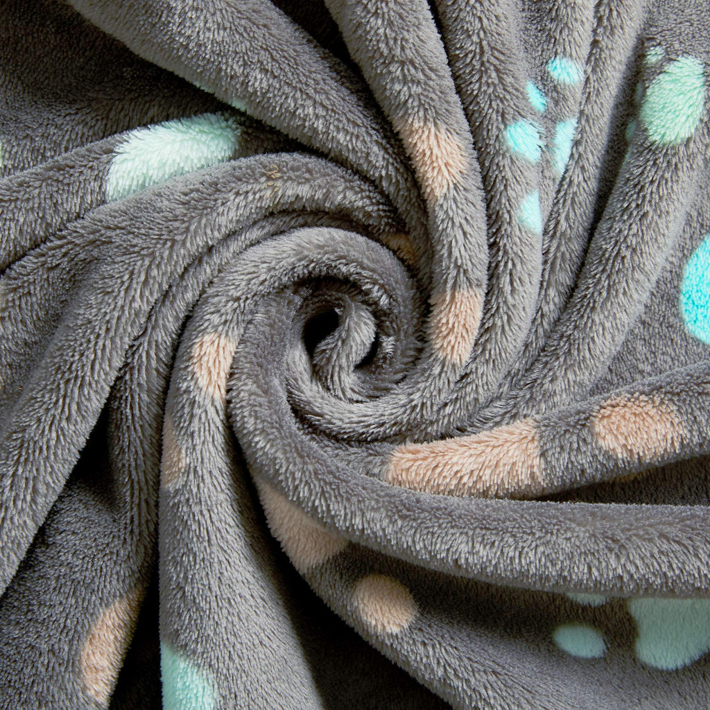 Allisandro 350 GSM Super Soft and Premium Fuzzy Flannel Fleece Pet Dog Blanket, The Cute Print Design Washable Fluffy Blanket for Puppy Cat Kitten Indoor or Outdoor, Grey, 64 x 40 Inches
