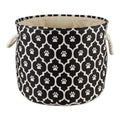 Bone Dry Pet Storage Collection Lattice Paw Print, Black, Small Round