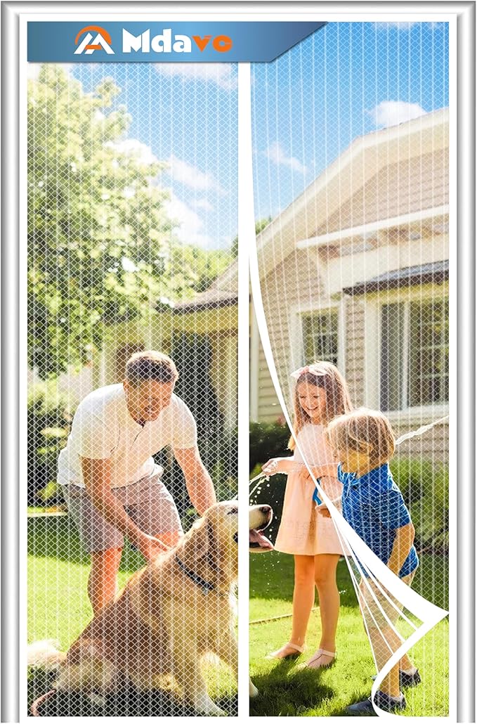 Magnetic Screen Door, Door Screen Magnetic Closure-Keeps Bugs Out Let Breeze in, Heavy Duty Mesh - Pet and Kid Friendly, Works with Front Doors, Sliding Doors Fit Door Size 72 x 80 Inch