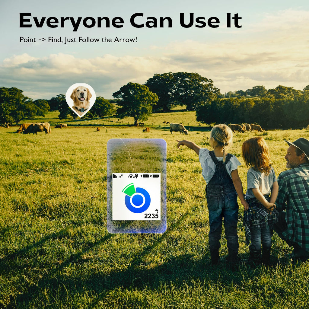 Outdoor GPS Dog Tracker – No Monthly Fees, No Phone or Cellular Signal Needed, Real-Time Tracking for Remote & Rural Areas, Hiking, Camping, Farms & Large Open Spaces(Tracker 2)