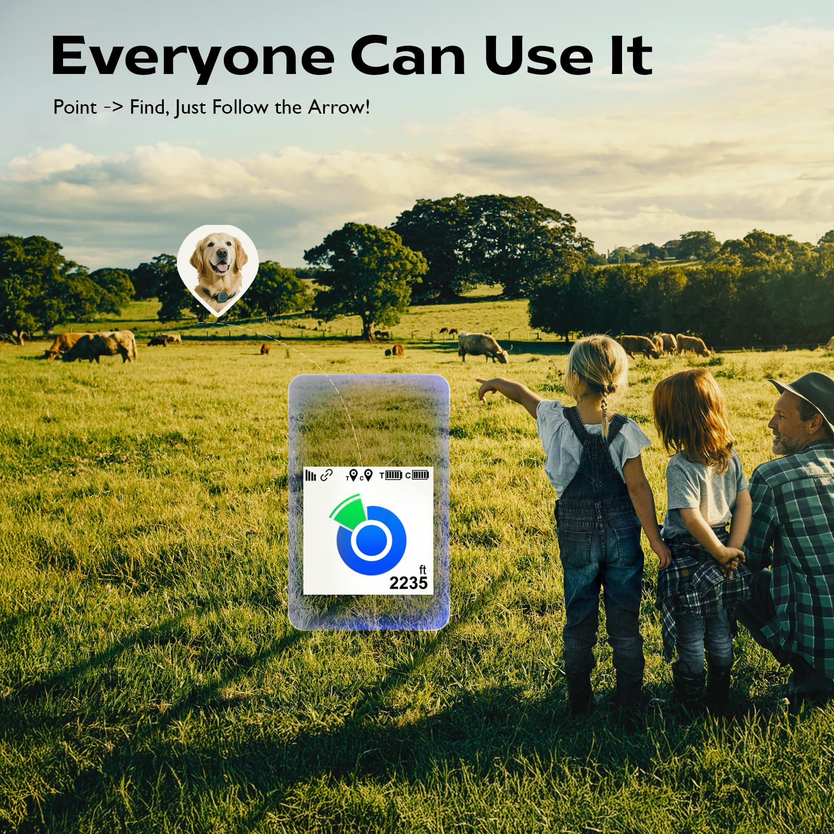 Outdoor GPS Dog Tracker – No Monthly Fees, No Phone or Cellular Signal Needed, Real-Time Tracking for Remote & Rural Areas, Hiking, Camping, Farms & Large Open Spaces(Tracker 2)
