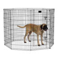 MidWest Homes for Pets 48-Inch Exercise Pen, for Indoor and Outdoor Use, 16 Sq Feet of Play, Single Door Folding Dog Pen, with Large Door Opening & Secure Latch, Easy to Set Up, Foldable Dog Playpen