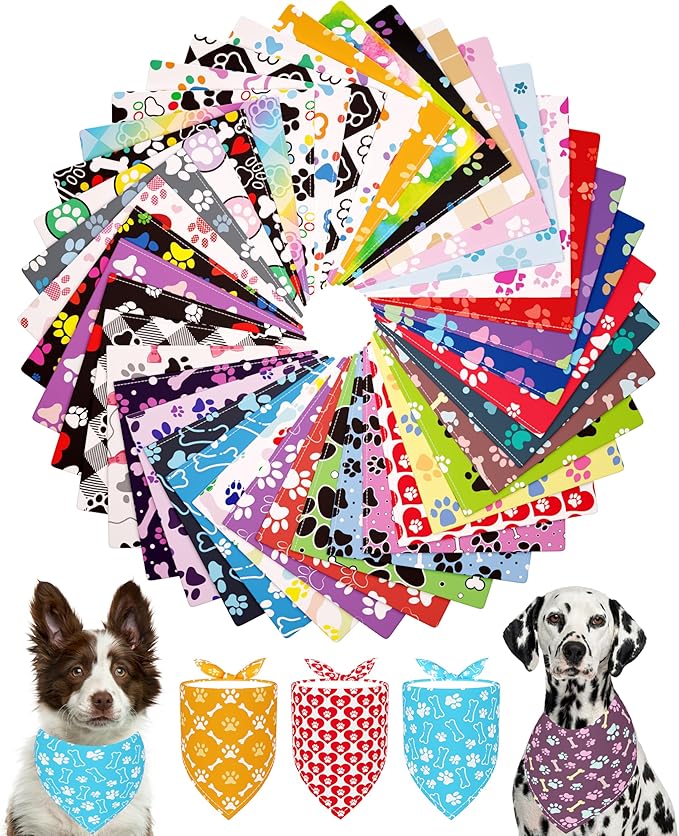 PET SHOW 50 Pack Hawaiian Dog Bandanas Bulk XS for Small Dogs