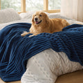 Bedsure ComfyFleece™ Waterproof Blanket for Bed, Twin（60"x80"） Navy Blue