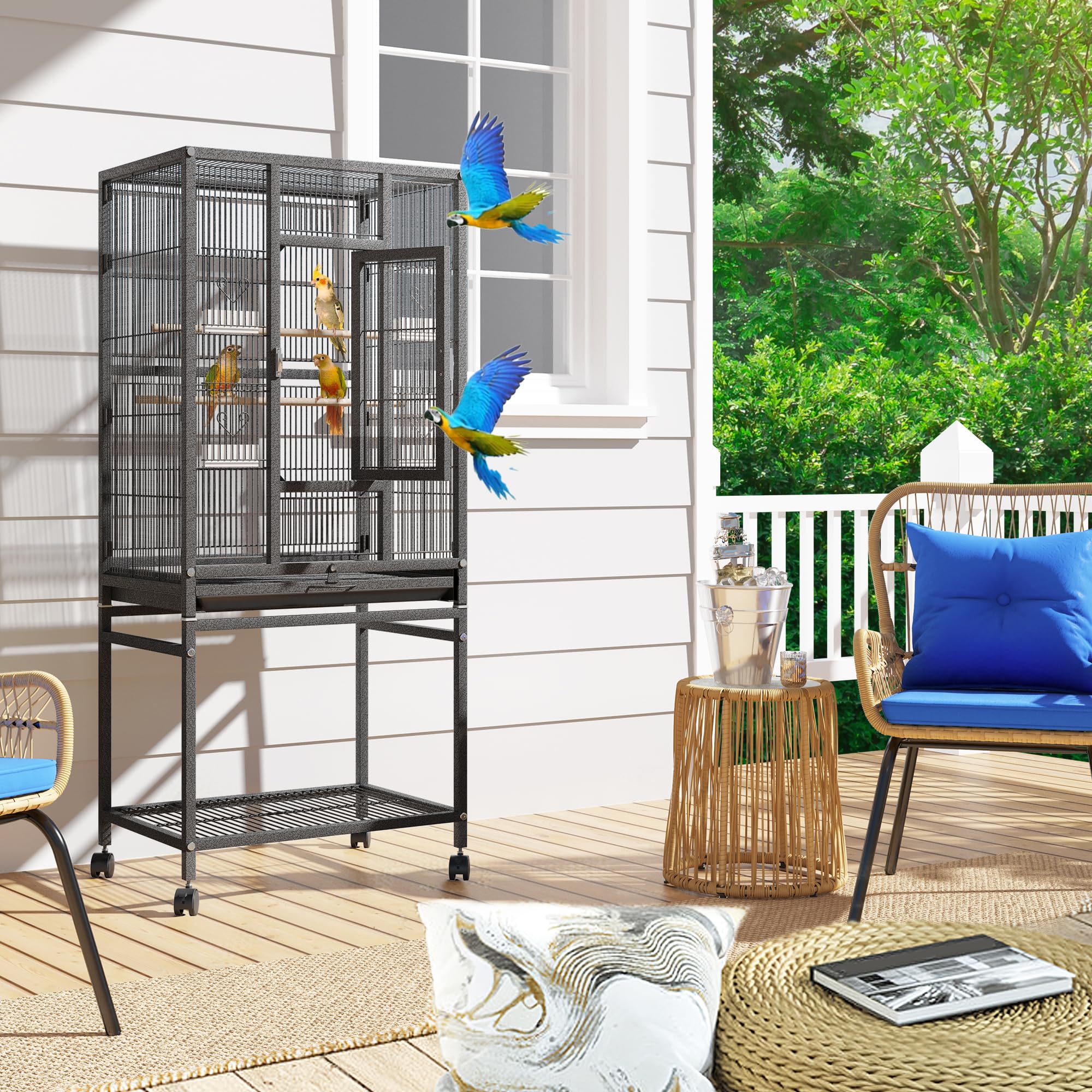 YITAHOME 53 inches Bird Cages for Parakeets, Parrot, Cockatiel, Pigeon