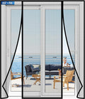 LONGEAS Magnetic Screen Door Upgraded PET Mesh Stronger Than Fiberglass and Polyester,Hands Free,Keeps Bugs Out,Pet & Kid Friendly,Suitable for Sliding Door,Large Patio Door and French Door-60''x96''