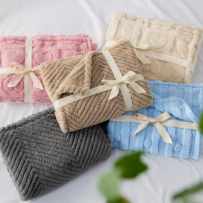Bedsure Dog Blanket for Medium Dogs Washable - Fluffy Fuzzy Puppy Cat Blanket with Premium 300GSM Coral Fleece Soft for Pet Kitten Doggy, Brown, 30x40IN