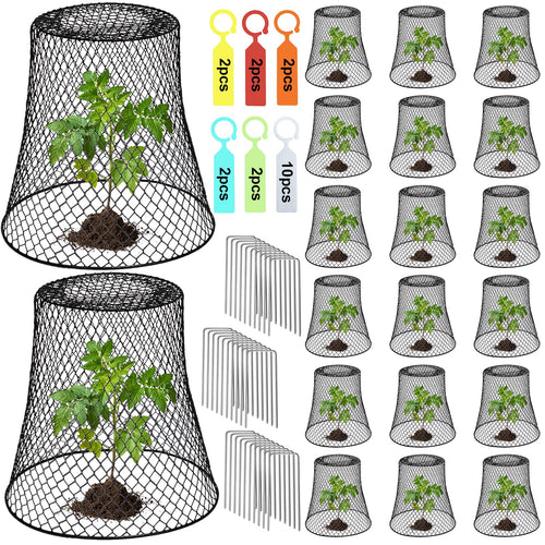 10 Pcs 6.8"×7.4" (Multiple Sizes/Quantities Available) Seedling Plant Protectors from Animals, Chicken Wire Plant Cage Garden Cloche to Protect Plants Vegetables from Rabbits Squirrels Chicken