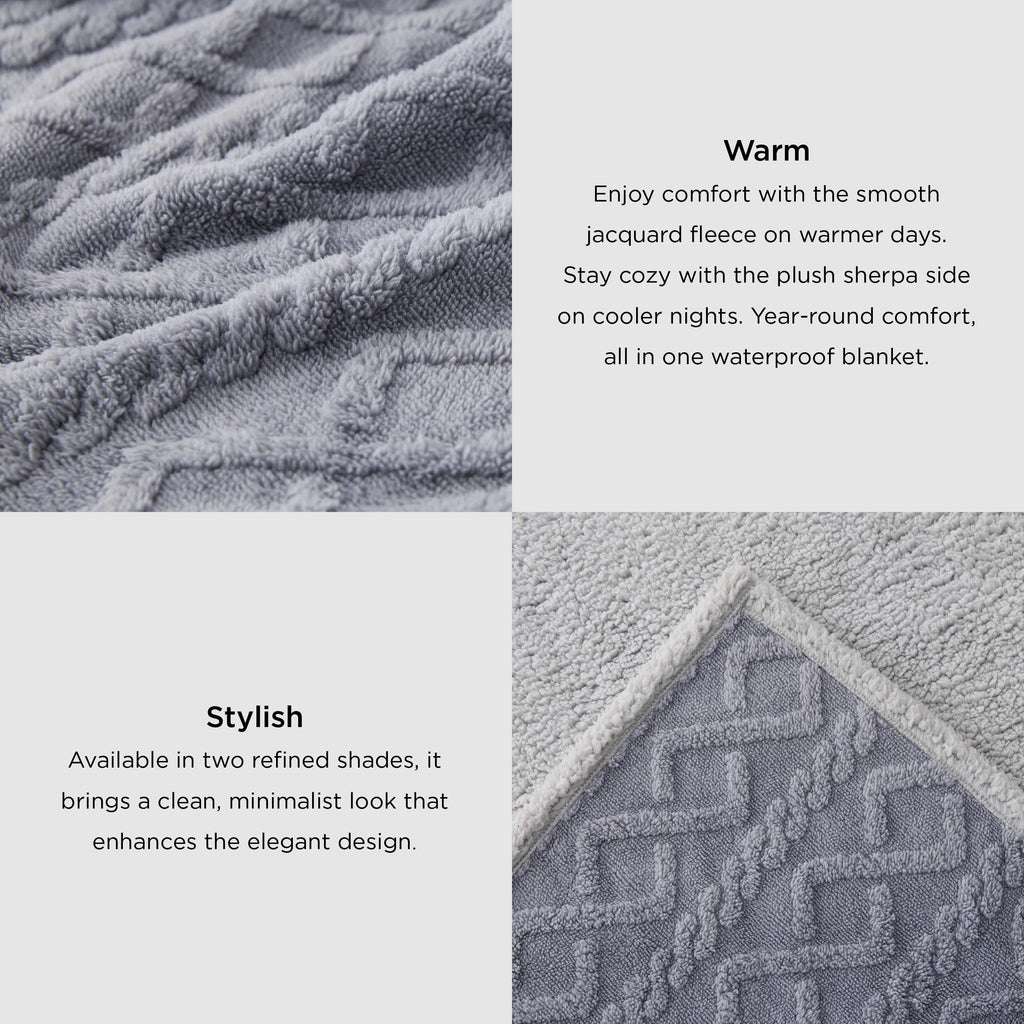 Bedsure Waterproof Dog Blankets for Bed - Pet Blanket for Bed Couch Protector Washable, Jacquard Coral Fleece Cat Throw Blanket, Soft Plush Reversible Furniture Protection, King, 86x108, Pale Oak