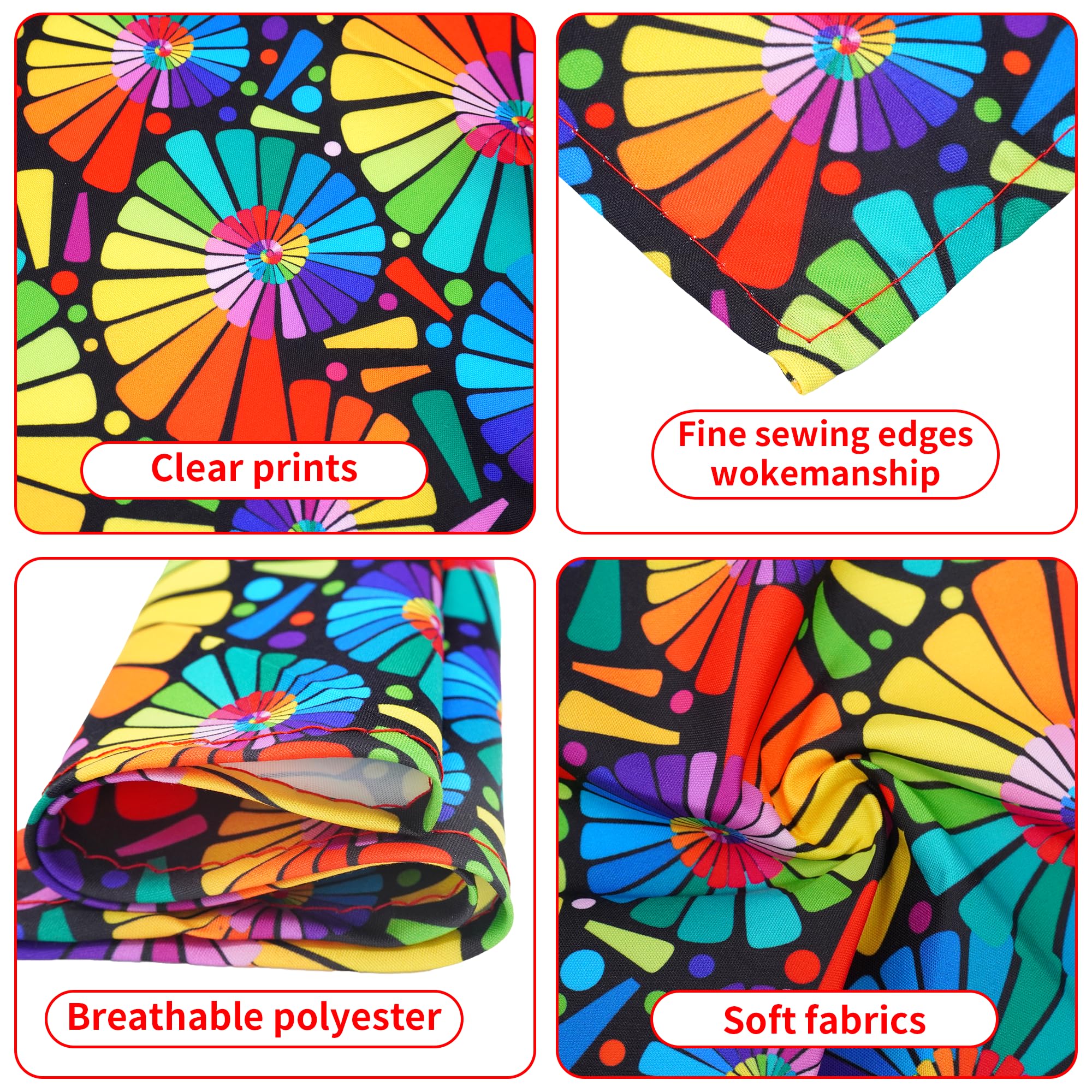 Pai Sence Pride Day Dog Bandanas Bulk for Small Dogs Sewn Edges 18" 30Pcs S
