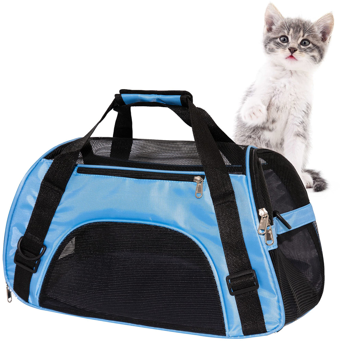 MuchL Pet Carrier Soft-Sided Carriers for Cat Carriers Dog Carrier for Small Medium Cats Dogs Puppies Pet Carrier Airline Approved Cat Dog Pet Travel Carrier (Small, Black)