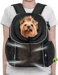 PetAmi Dog Front Carrier Backpack, Ventilated Adjustable Dog Pet Cat Chest Carrier Backpack, Dog Carrier for Hiking Camping Travel, Small Dog Puppy Medium Cat Carrying Bag, Max 14 lbs, Black